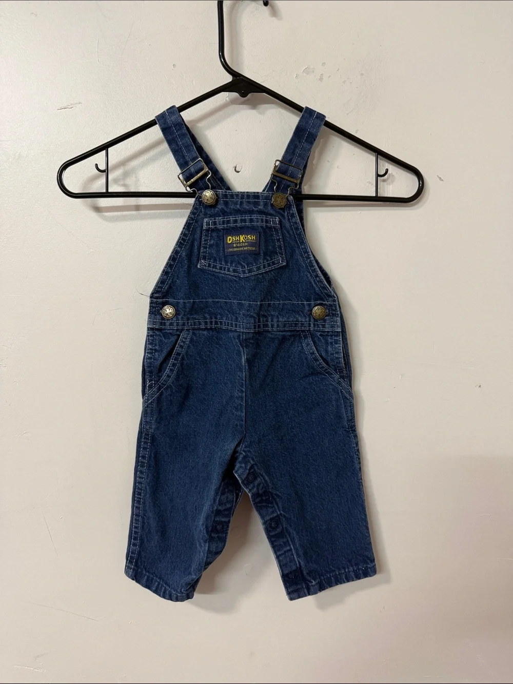 OshKosh B'gosh Classic Dark Blue Denim Overalls for Kids vintage
